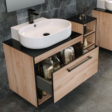 IMPRESE Тумба с умывальником подвесная BLACK EDGE (f32117OK)